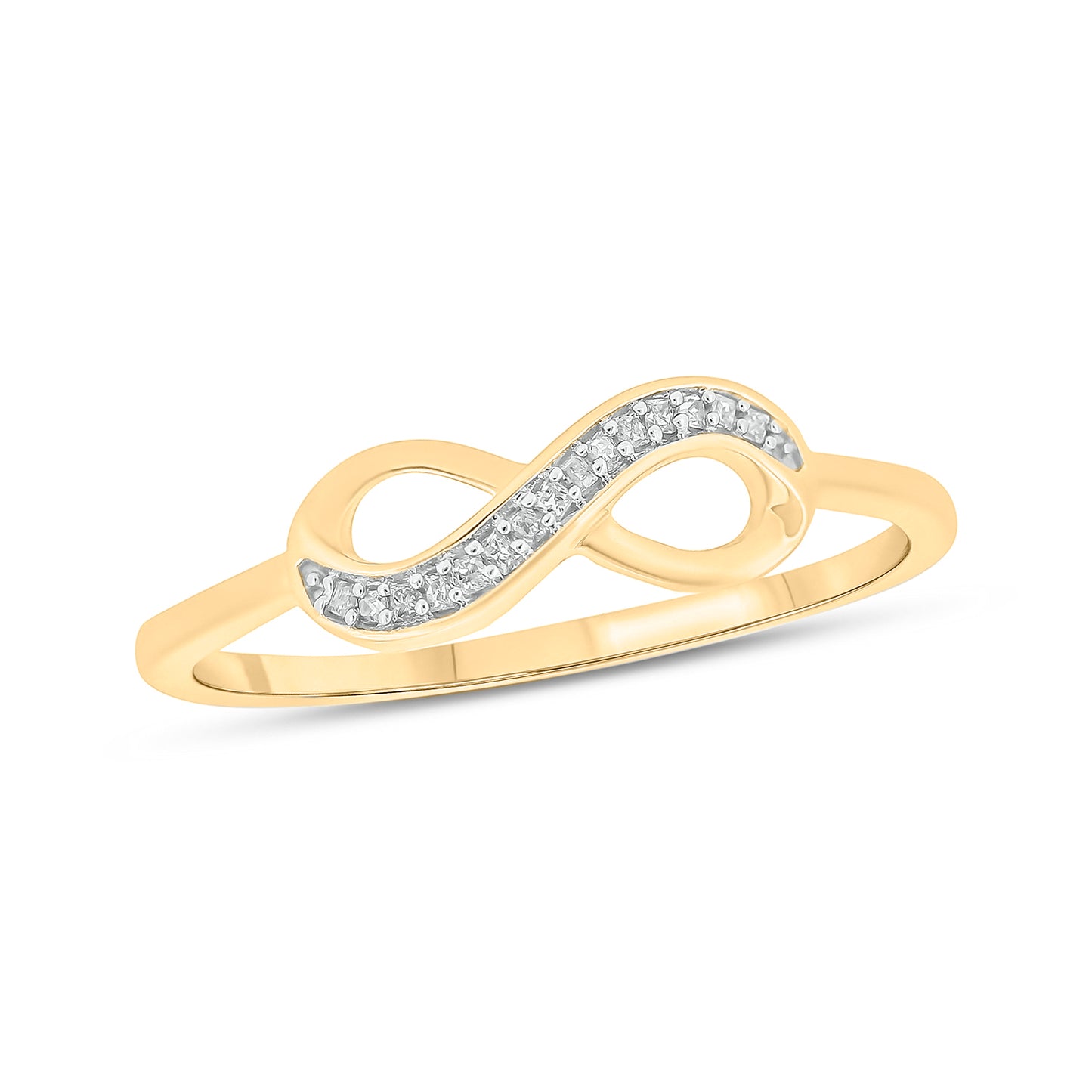 10K Gold Infinity Promise Ring with natural diamonds