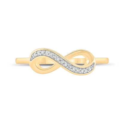 10K Gold Infinity Promise Ring with natural diamonds