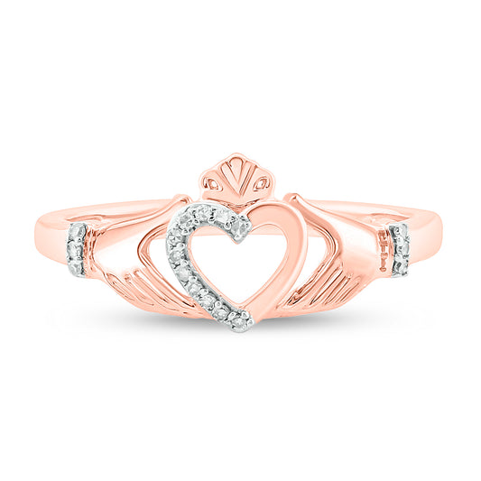 Claddagh Irish Ring Rose Gold Plated Silver