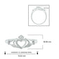 18K Gold Plated Claddagh Diamond Ring in 925 Sterling Silver