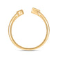 10KT Gold Round & Baguette Diamond Fashion Open Ring