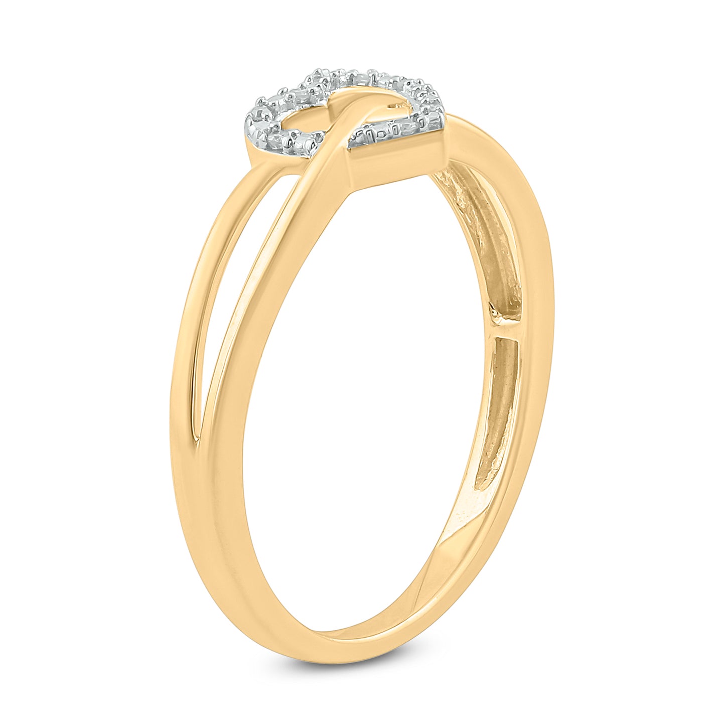 18K Gold Plated Infinity Heart Diamond Ring in 925 Sterling Silver