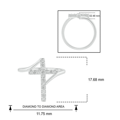 Natural Diamond Cross Ring for Women