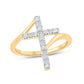 Natural Diamond Cross Ring for Women