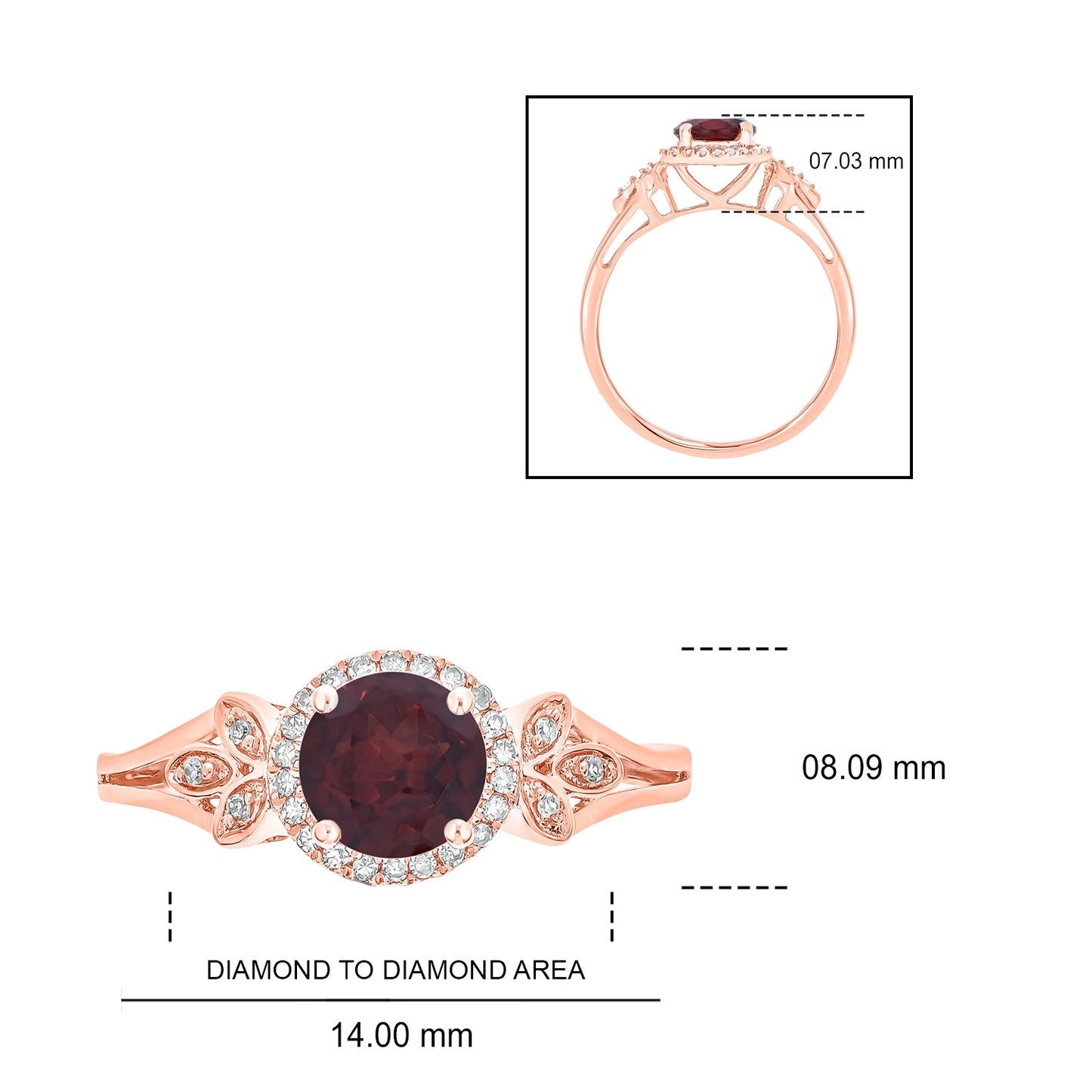 10K Gold, Floral Gemstone & Diamond Fashion Ring