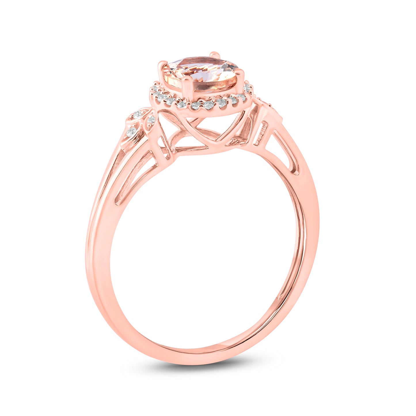 10K Gold, Floral Gemstone & Diamond Fashion Ring