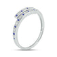 14K Gold Minimal Bypass Ring - Blue Sappire & Natural Diamonds