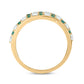 14K Gold Minimal Bypass Ring - Emerald & Natural Diamonds