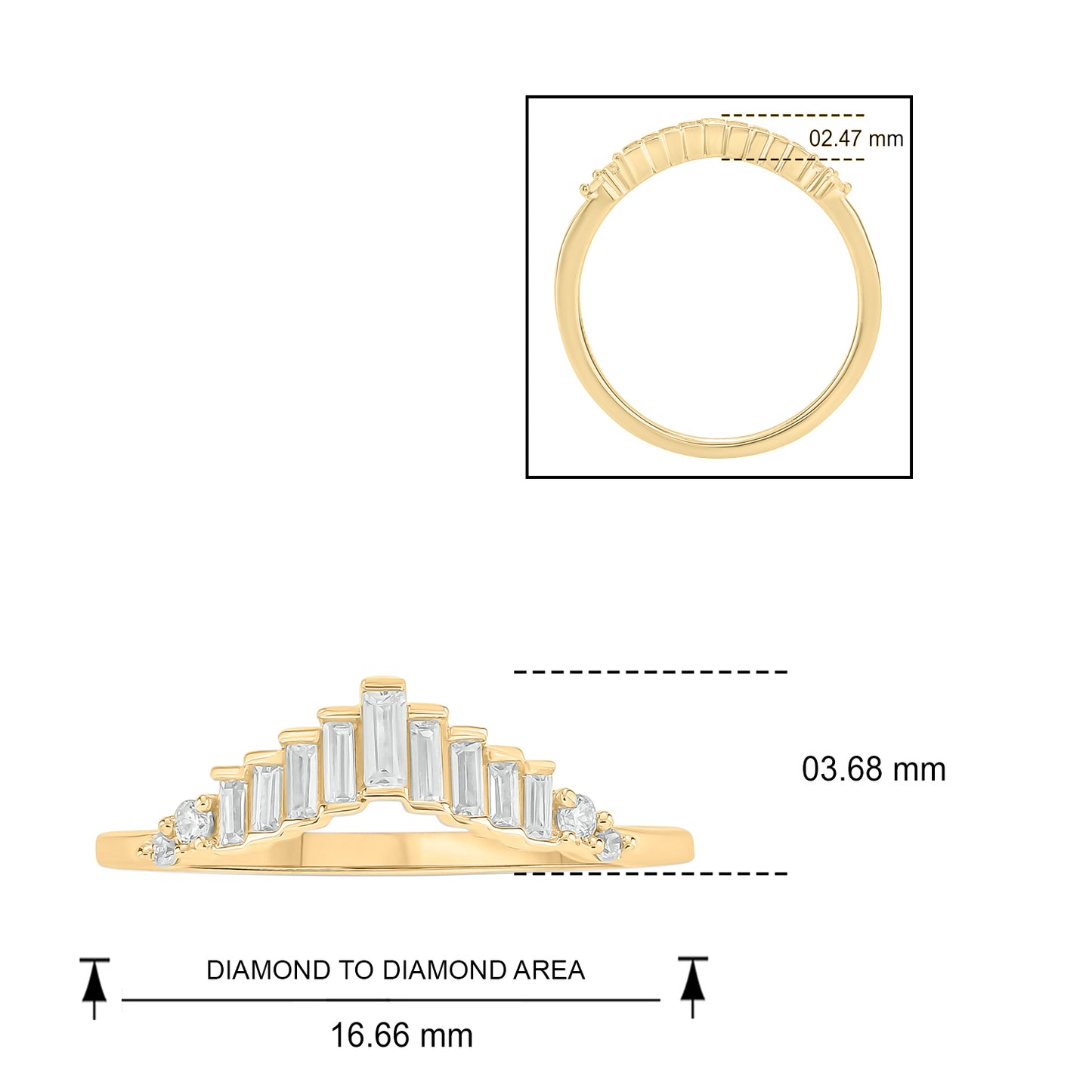 The Tiara Chevron Ring in 10K Gold