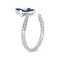 14KT Gold Luxurious Floral Blue Sapphire & Diamond Open Ring