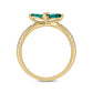 14KT Gold Stunning Floral Emerald & Diamond Ring