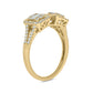 14KT Gold, Round & Baguette Diamond Studded Open Ring