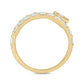 14KT Gold Round & Baguette Pear Shaped Diamonds Stylish Open Ring