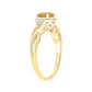 10K Gold Classic Gemstone & Diamond Ring- Citrine, Peridot