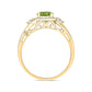 10K Gold Classic Gemstone & Diamond Ring- Citrine, Peridot