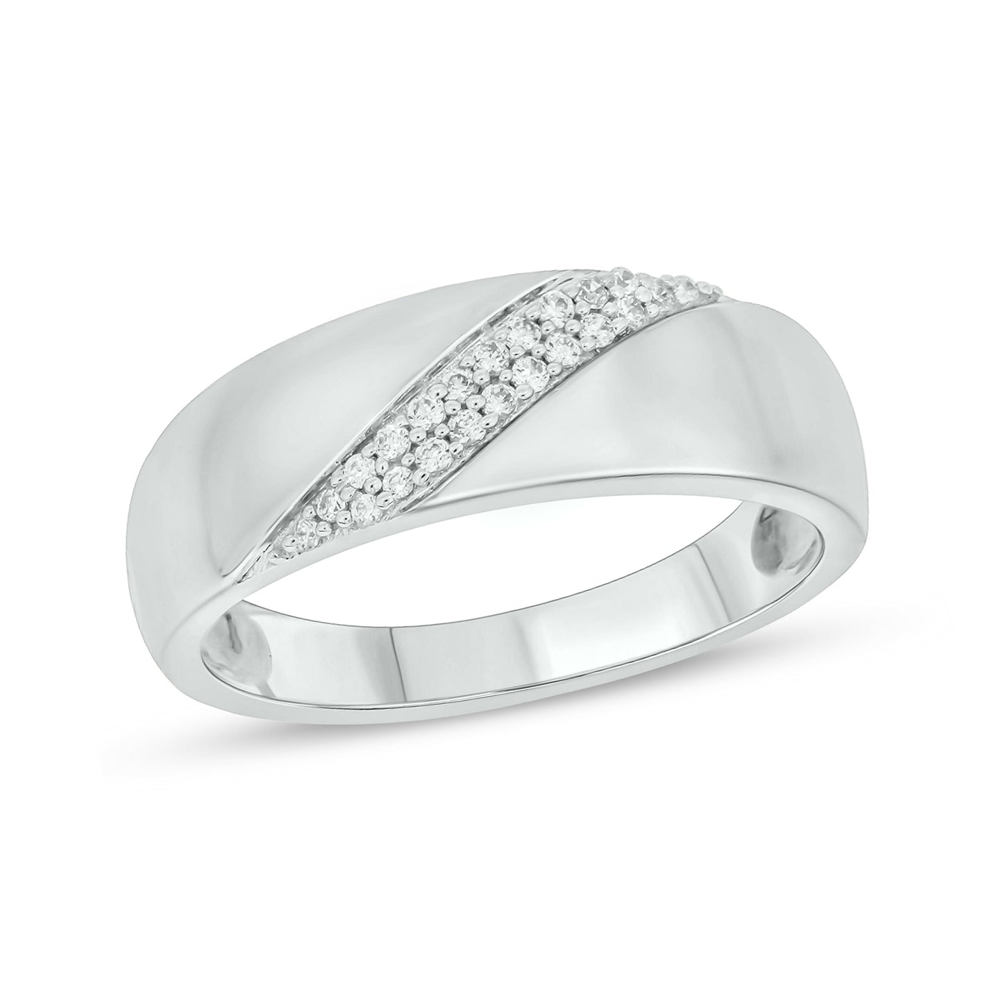Classic Men's Diamond Band in  925 Sterling Silver