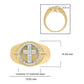 Stylish Signet Cross Diamond Ring in Gold Plated Sterling Silver