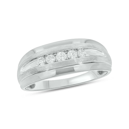 Classic Diamond Band Ring for Men in 14K Gold Vermeil