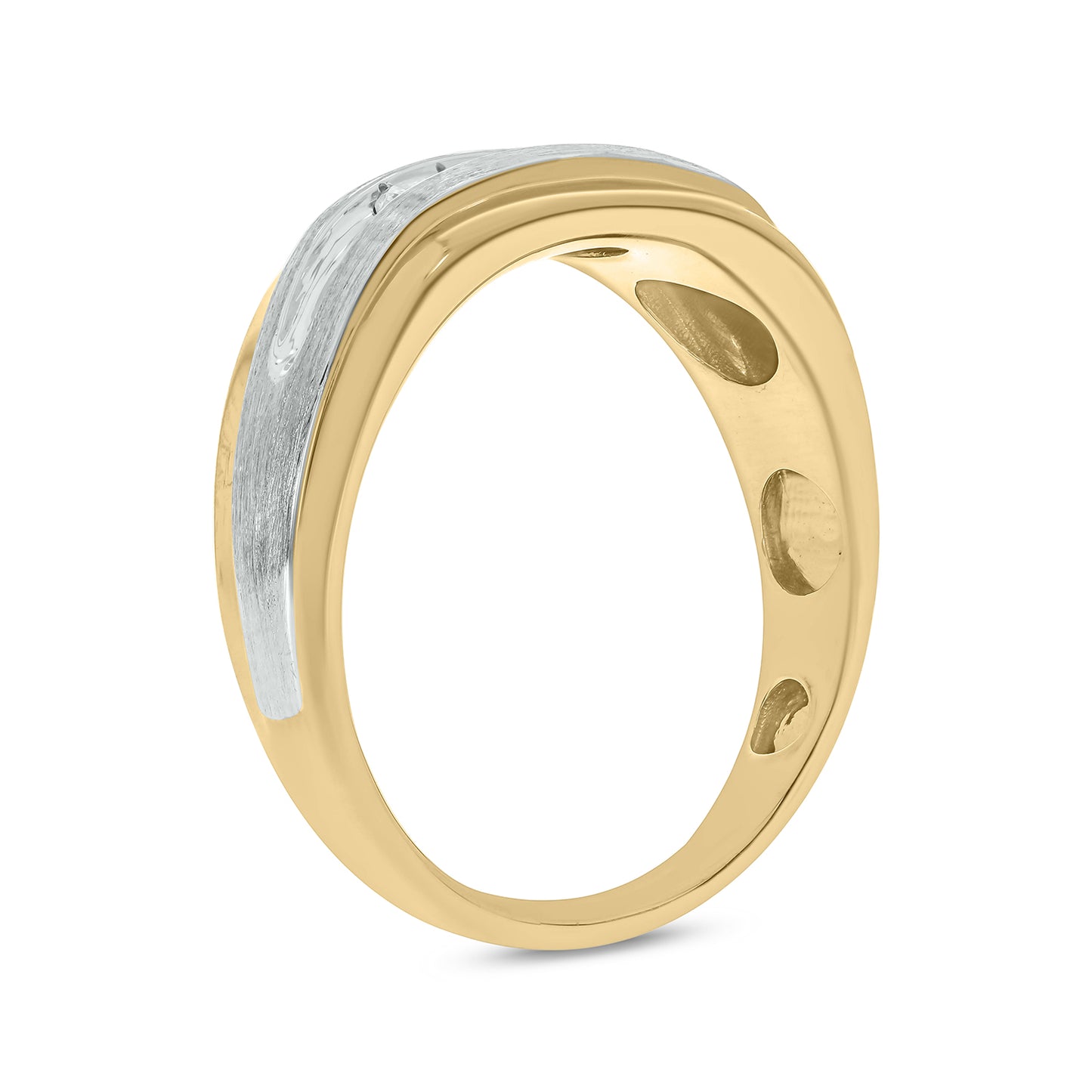Sophisticated Men's Diamond Band in Gold Plated Sterling Silver