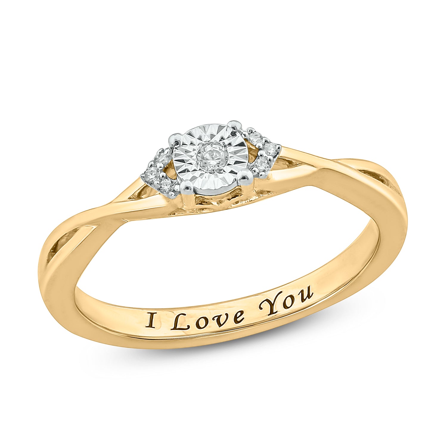 Diamond I good LOVE YOU Ring 10k gold