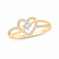 14K & 18K Gold Vermeil Heart Criss Cross Promise Ring