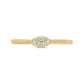 14KT Gold Oval Shaped Diamond Studded Dainty Ring