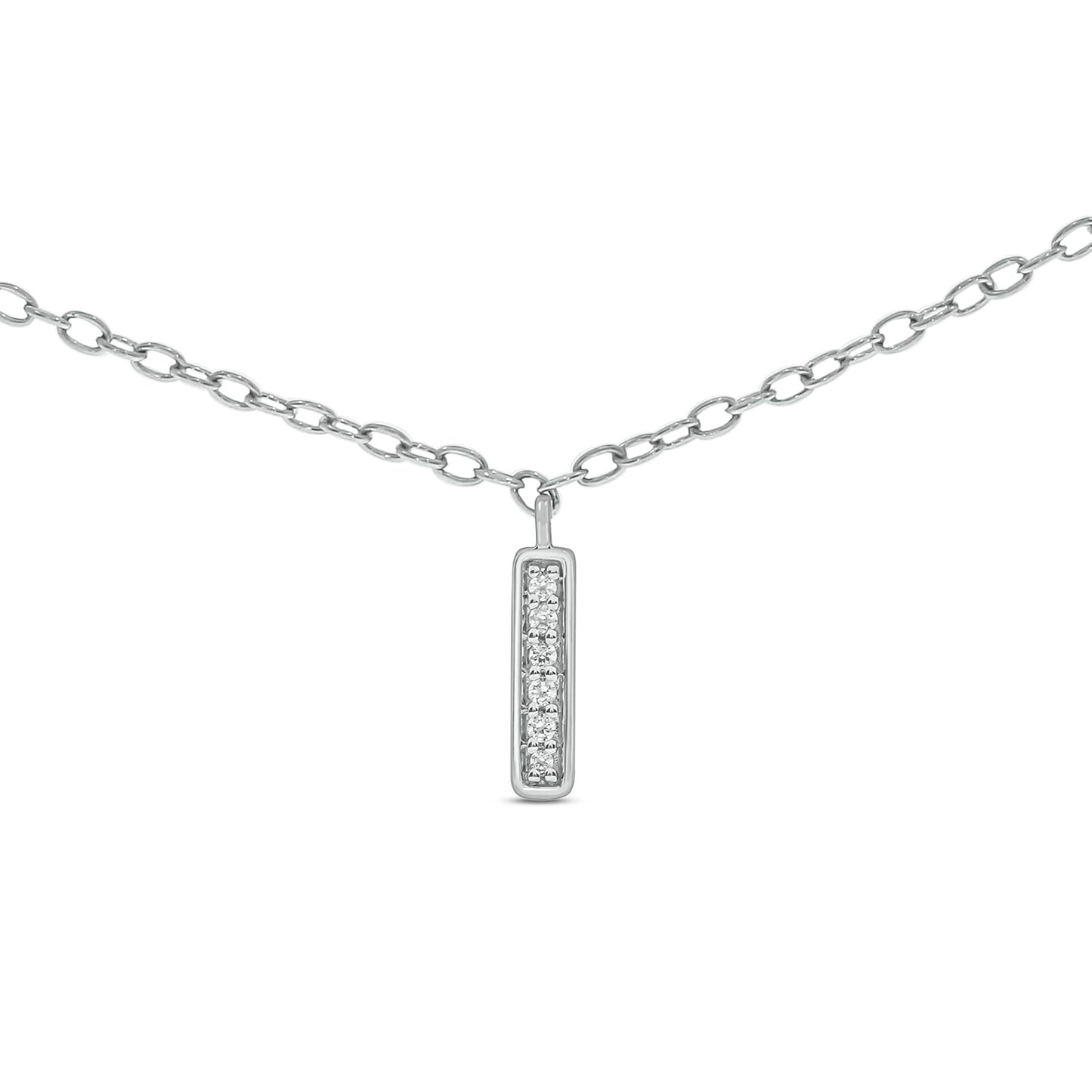 Diamond Dangle Bar Choker Necklace in 925 Sterling Silver