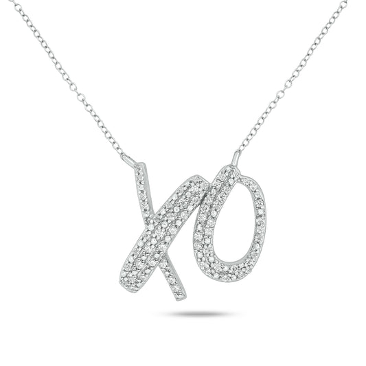 XO Diamond Necklace in 925 Sterling Silver